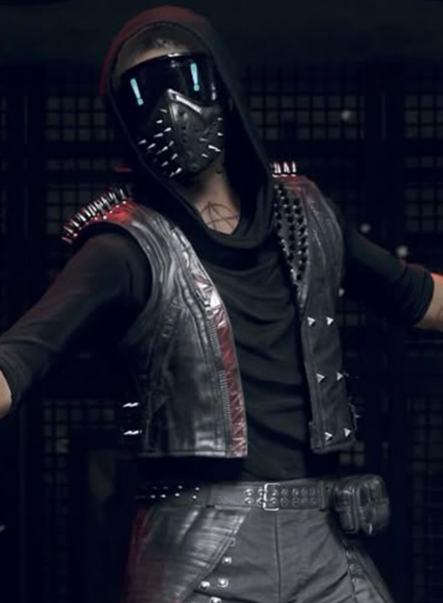 Harpoon Wrench Inspired Black Real Leather Leather Jacket - Watch Dogs: Legion Style