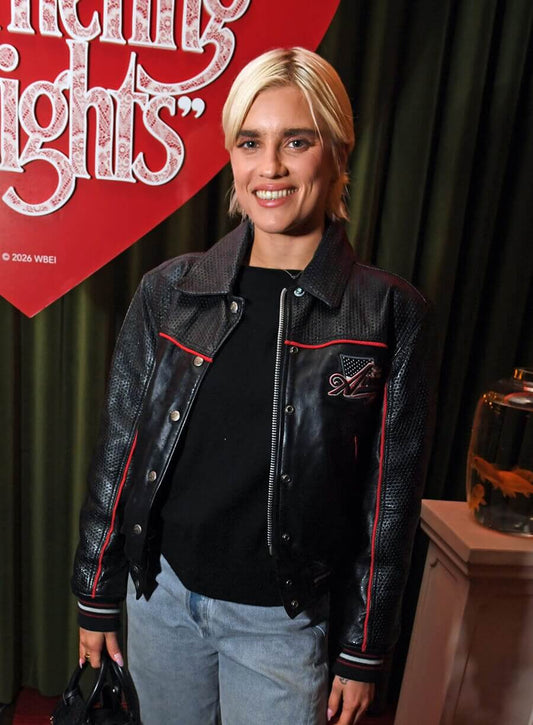 Harpoon Tigerlily Taylor Inspired Black Real Leather Leather Jacket - Wuthering Heights 2026 Style