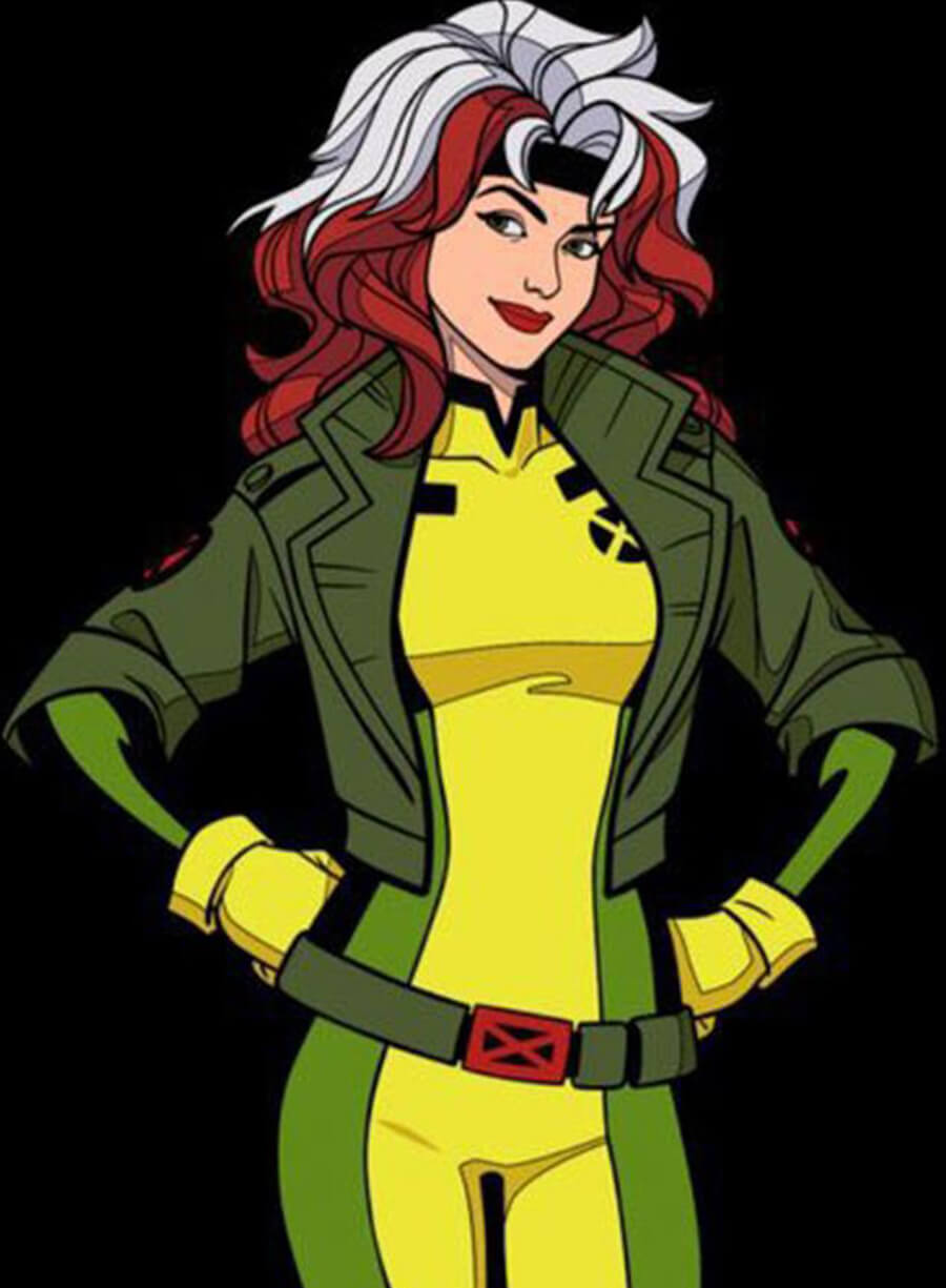 Harpoon Rogue Inspired Green Blended Fabric Leather Jacket - X-Men '97 Style