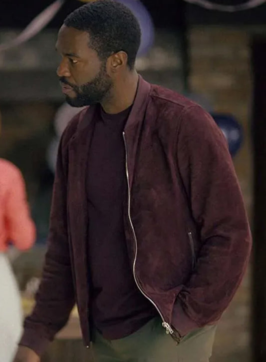 Harpoon Yahya Abdul-Mateen Mirror Inspired Maroon Real Suede Leather Leather Jacket