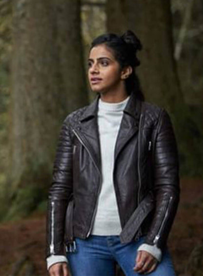 Yaz Khan Doctor Who Black Biker Jacket