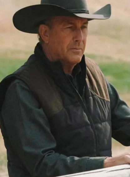 Yellowstone John Dutton Black Puffer Cotton Vest