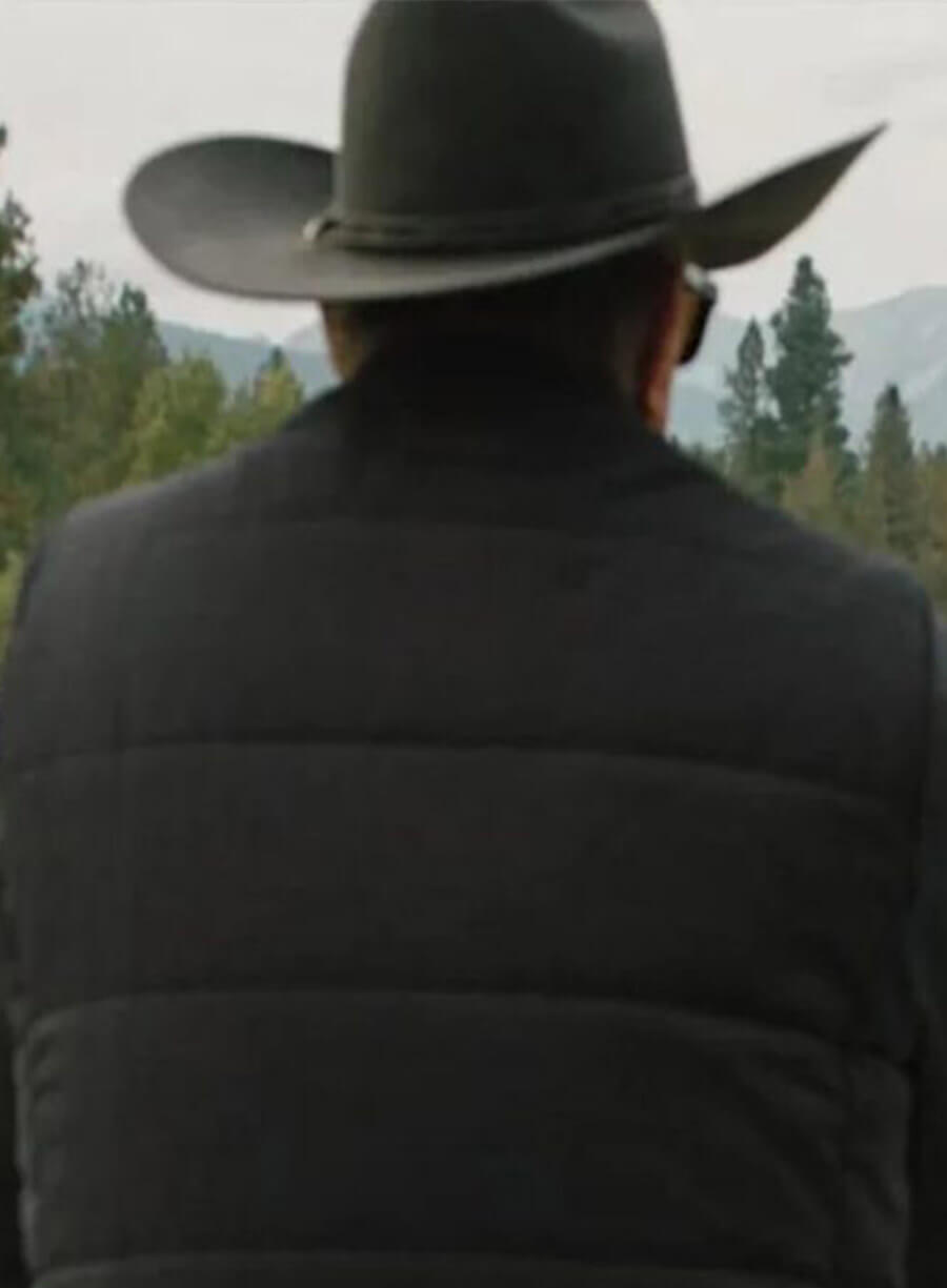 Yellowstone John Dutton Black Puffer Cotton Vest