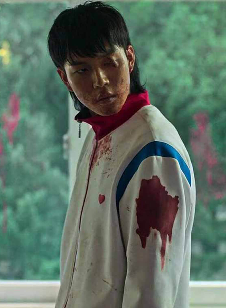 Harpoon Yoon Gwi-nam Inspired White Leather Jacket - All of Us Are Dead Style