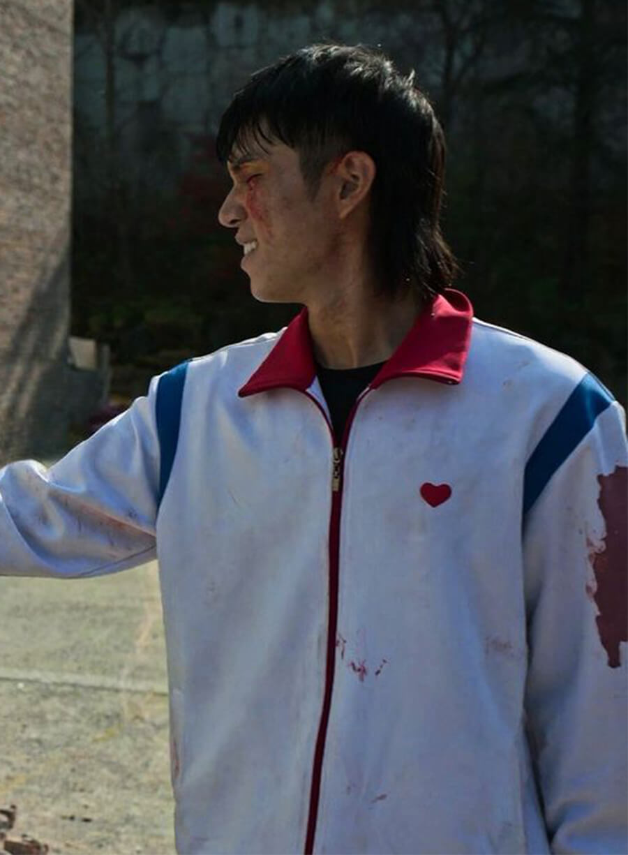Harpoon Yoon Gwi-nam Inspired White Leather Jacket - All of Us Are Dead Style