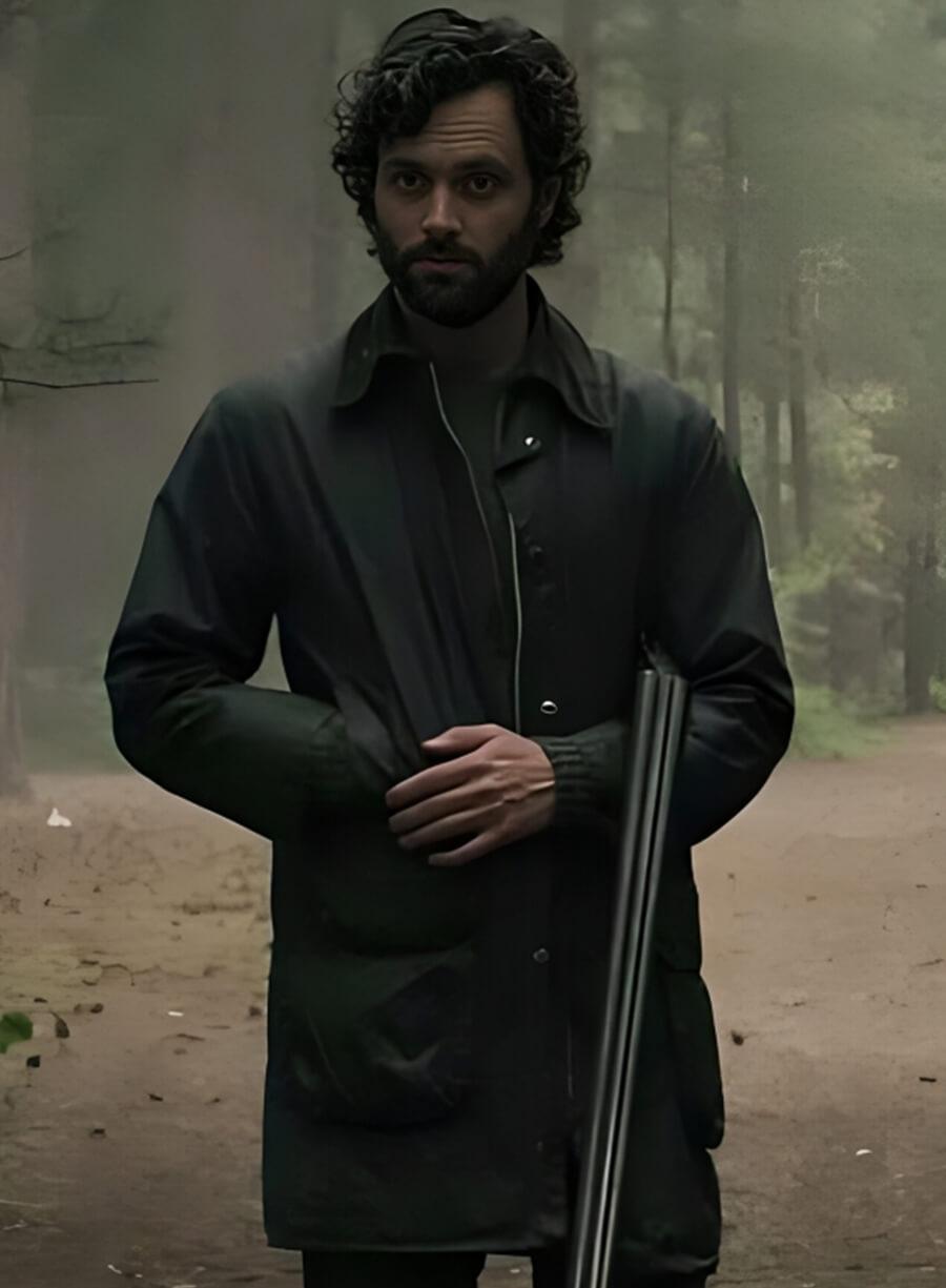 Harpoon Joe Goldberg Inspired Black Cotton Polyester Fabric Cotton Jacket - You Tv Series Style