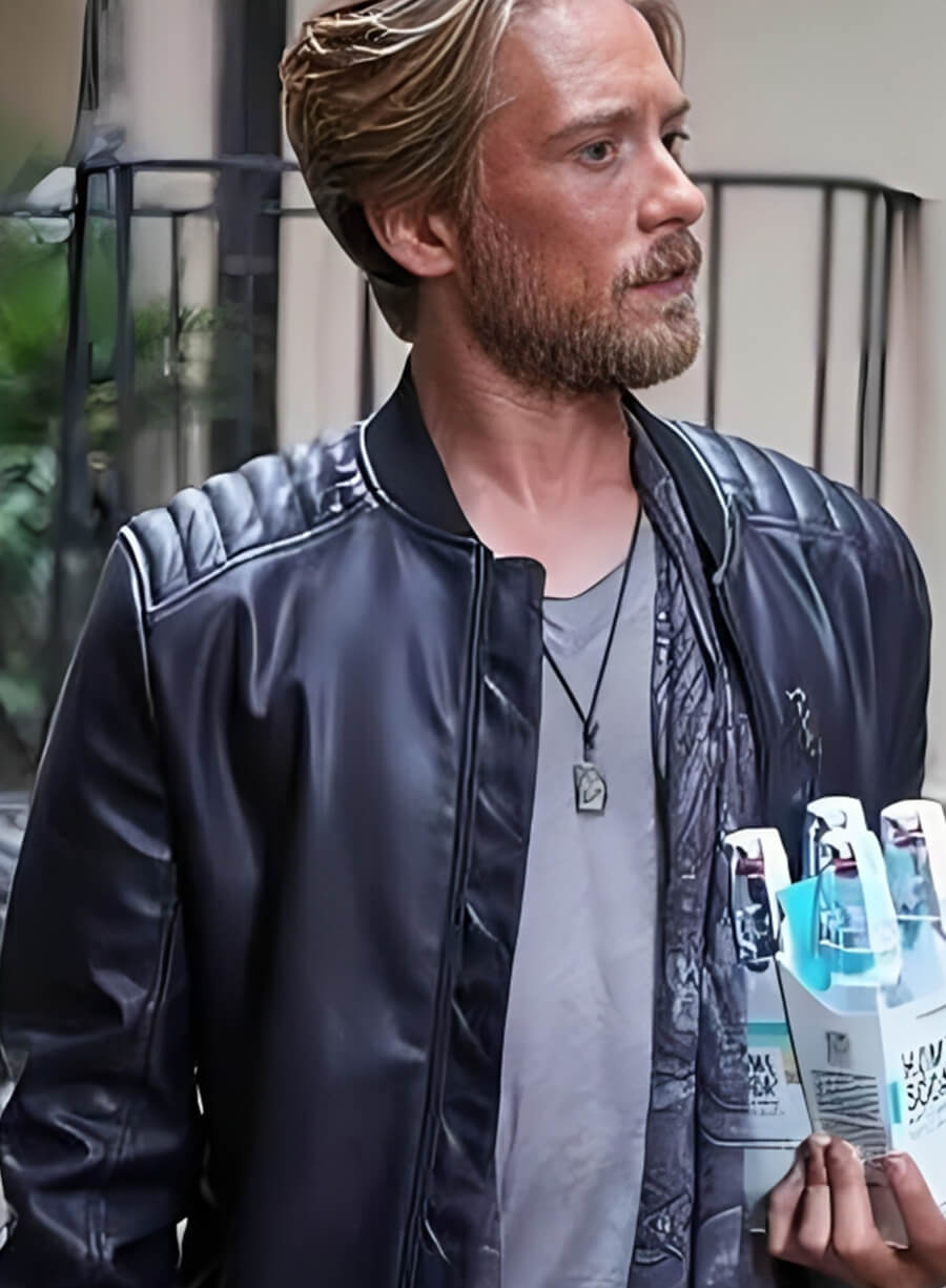 Harpoon Benji Ashby Inspired Black Genuine Leather Leather Jacket - You Tv Series Style