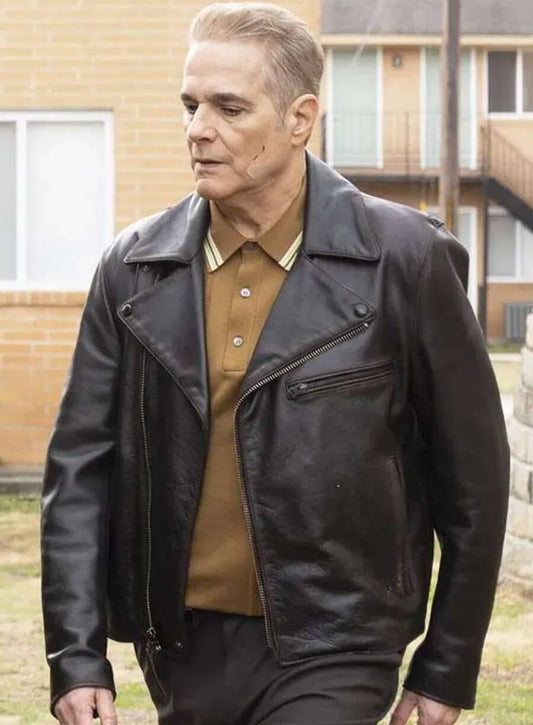 Harpoon Sheriff Caleb Roussard Inspired Black Leather Jacket - Will Trent S03 Style