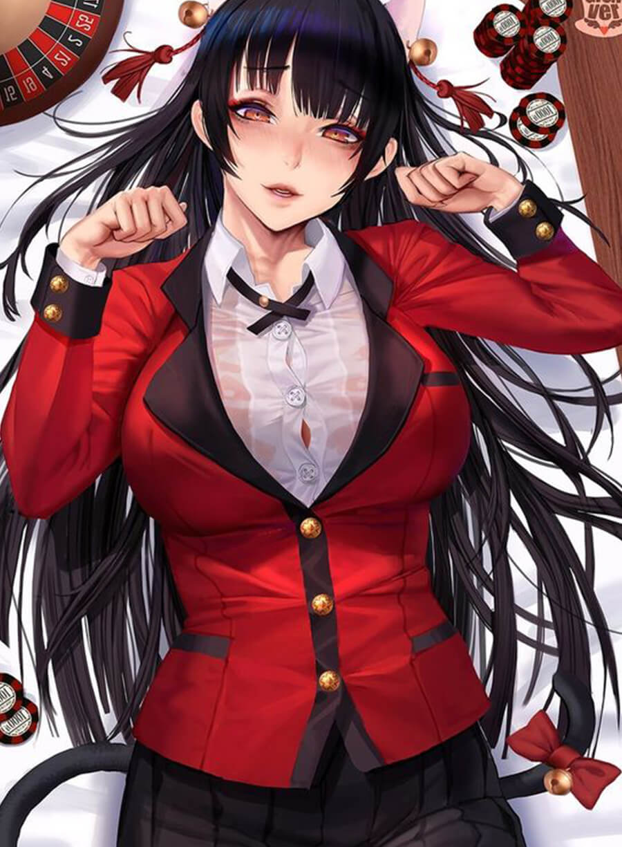 Harpoon Yumeko Jabami Inspired Red Suiting Fabric Leather Jacket - Kakegurui Style