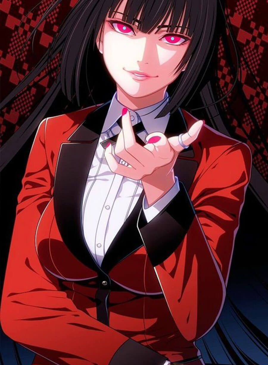Harpoon Yumeko Jabami Inspired Red Suiting Fabric Leather Jacket - Kakegurui Style