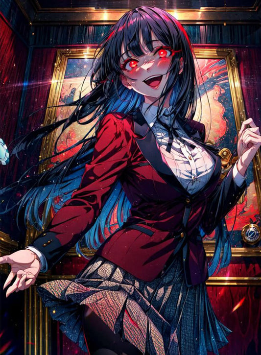 Harpoon Yumeko Jabami Inspired Red Suiting Fabric Leather Jacket - Kakegurui Style