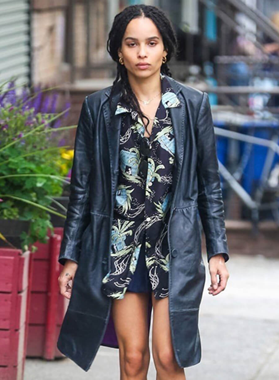Harpoon Zoe Kravitz Long Inspired Black Coat