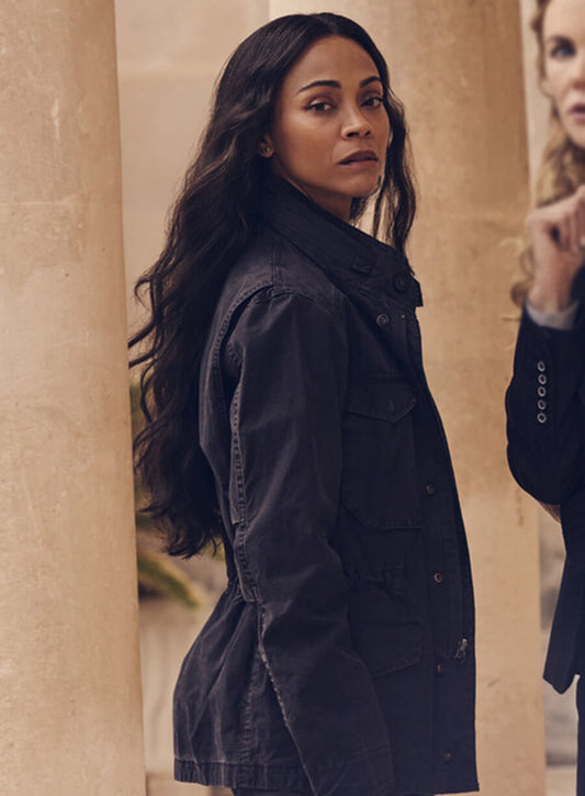 Harpoon Joe Inspired Black Leather Jacket - Special Ops: Lioness Style